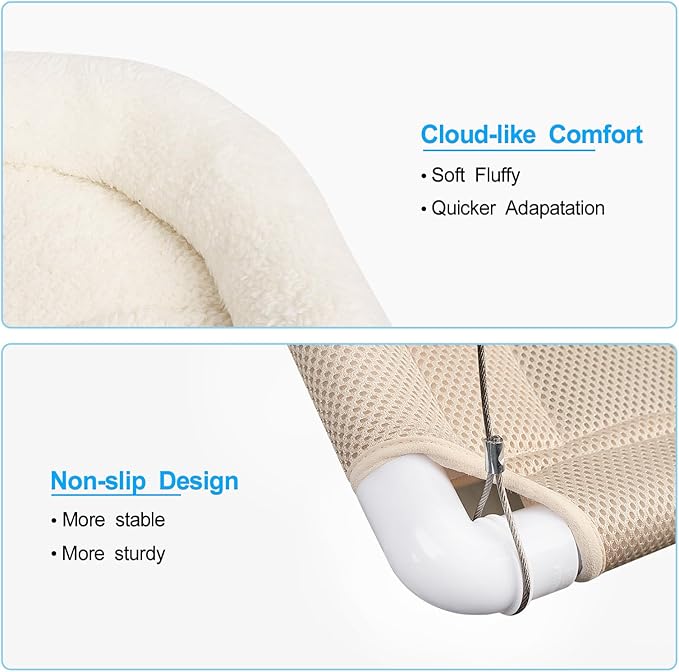 Cat Bed Window, Cat Window Hammock Window Perch, Safety Cat Shelves Space Saving Window Mounted Cat Seat for Large Cats (Cushion Bed Set)