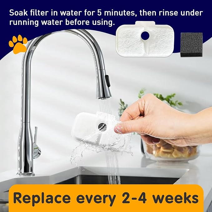 8PCS Cat Water Fountain Filter Replacement for Petlibro - Pre-Filter Sponges Compatible with PLWF105, PLWF115, PLWF005 - Keep Your Pet Libro Fountain Clean and Fresh with PET Standard Filters