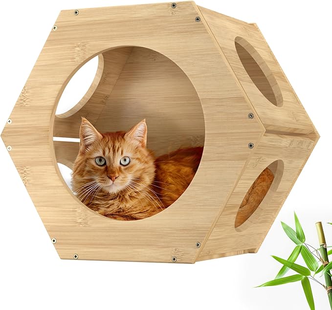 Cat Wall Shelves Furniture for Climbing - Cat House Wall Mounted - Indoor Wooden Floating Cat Furniture - Different Models Including Shelves, Perches, Hammock, Bed, Bridges, Walkways