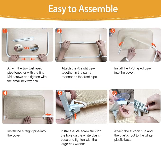 Foldable Cat Window Perch, Cordless Cat Window Hammock with 4 Strong Suction Cups, Window Cat Beds for Indoor Cats Inside, Large Cats Window Seat Windowsill Safety with Sturdy Metal Frame Soft Cover