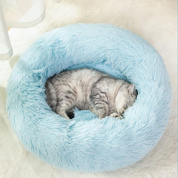 Nisrada Cat Beds for Indoor Cats,24 Inch Dog Bed for Small Melium Large Dogs, Washable-Round Pet Bed for Puppy and Kitten with Slip-Resistant Bottom