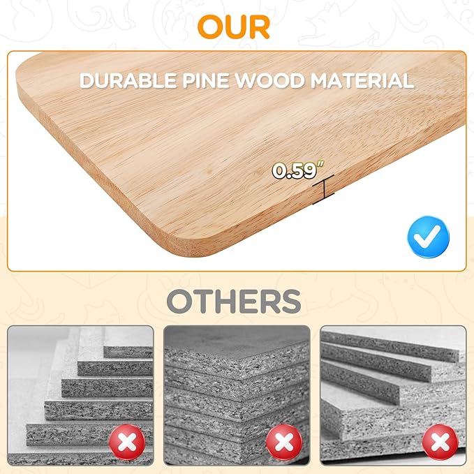 Cat Wall Shelves, Set of 5 Wooden Cat Wall Furniture with Cat Condo, Cat Scratching Post with 3 Steps, Bridge, Cat Hammocks and Scratcher