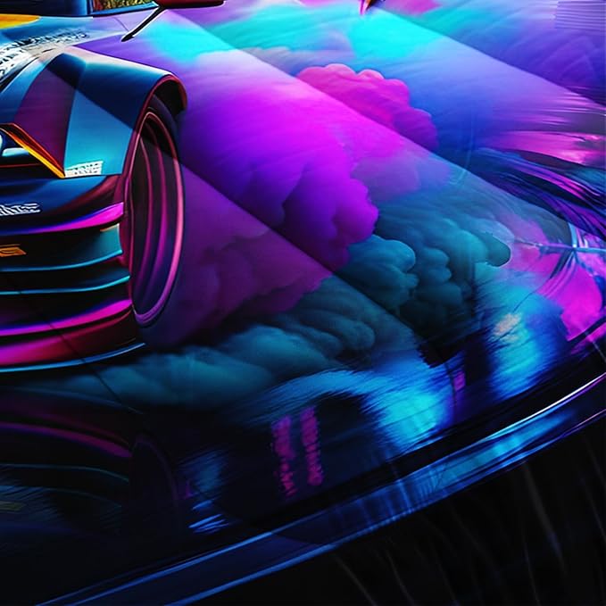 AILONEN Boys Kids Racing Car Bedding Set Twin Size,Neon City Speed Car Themed Soft Comforter with 2 Pillowcases for Room Decor,3 Pieces