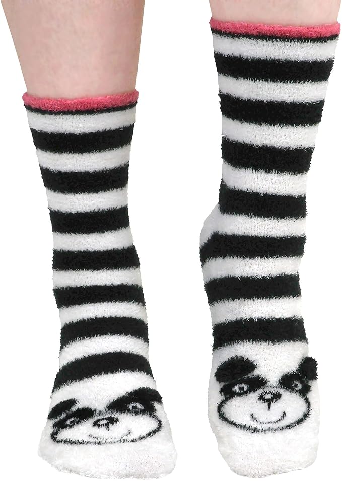 BambooMN Super Soft Warm Cute Women's Animal Non-Slip Fuzzy Fluffy Crew Winter Home Socks