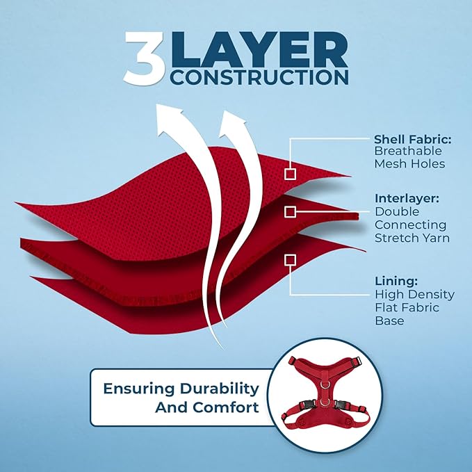 Voyager Escape Proof Cat Harness and Leash Set with Reflective Stitching, Neoprene Handle 5ft - Supports Small, Medium and Large Cats, Kittens for Walking by Best Pet Supplies - Red, XXS