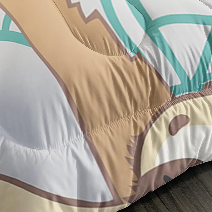 AILONEN Sloth Comforter Set, Full Size, Kids Bedding Set, Sloth Pattern, 1 Comforter, 2 Pillowcases, 3 Piece