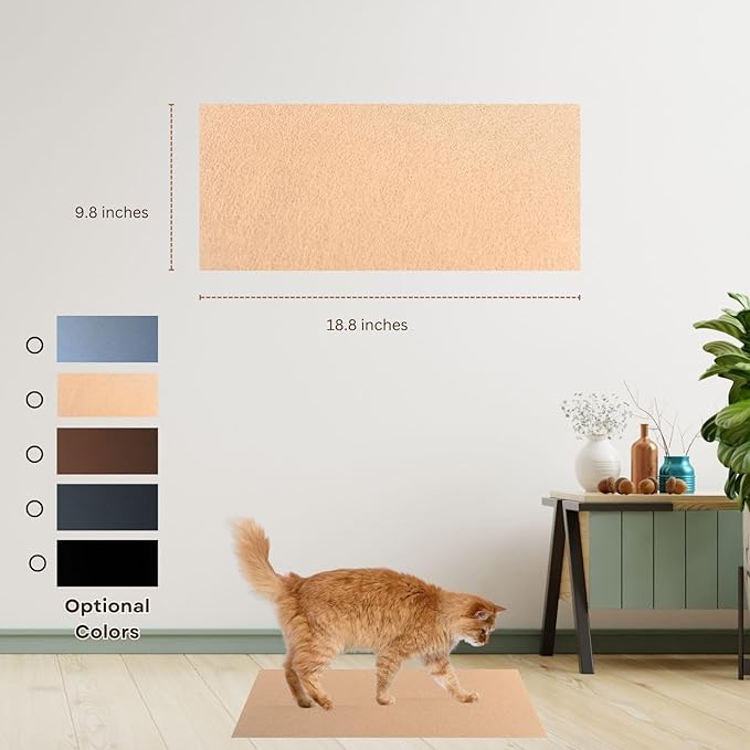 Cat Scratch Mat (Beige, 8-Pack, 9.8''*18.8''), Furniture Protector from Cats Scratching, Strong Self-Adhesive Backing for Easy and Sturdy Application, Versatile for Cat Trees, Posts, and Beds
