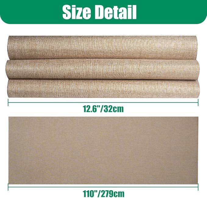 Extra Large 110"x 12.6" cat Wall Scratcher, Thickened Cat Wall Climbing Carpet, Trimmable Self-Adhesive Carpet for Replacement Pads, Covering Posts, and Furniture Protection (Coffee, 1PACK)
