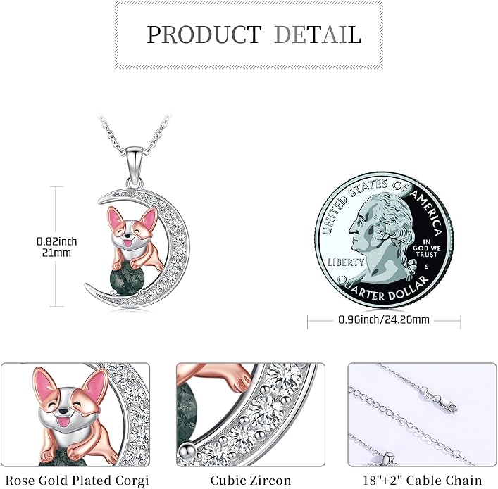 Animal Necklace 925 Sterling Silver Cat/Dog/Fox/Axolotl/Highland Cow Pendant Necklace Cute Animal Jewelry Graduation Gifts for Women