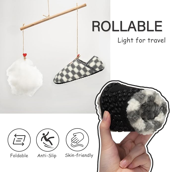 ATHMILE House Slippers for Women Men Indoor Barefoot Slippers Socks Furry Slip on House Shoes Cozy Comfy Slippers for Home Bedroom Travel Yoga