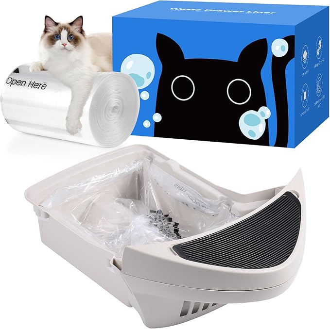 120 Pack Litter Box Robot 3 4 Waste Bags, Self Cleaning Cat Litter Box Robot Waste Liner Bags Replacement, Heavy Duty 9-11 Gallons of Capacity