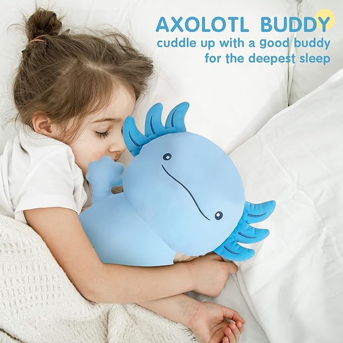 22 inch Cute Giant Blue Axolotl Plush Soft Body Pillow, Large Axolotl Stuffed Animals Toy, Squishy Plushies Gifts for Kids Boys Girls Birthday