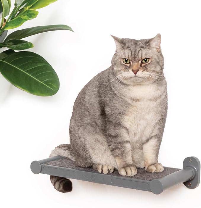 SVD.PET Cat Wall Shelves, 17" x 8" Cat Wall Furniture with Felt Pad, Simple and Modern Design Wal Mounted Cat Platforms, Easy to Install and to Clean, Cat Perch for Sleeping & Playing (Dark Grey)