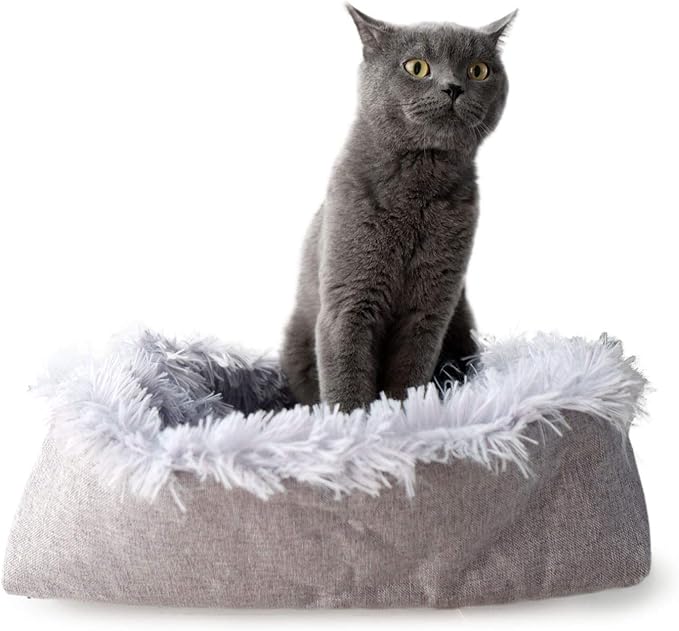 Furry Pet Bed/Mat (Convertible) - Grey