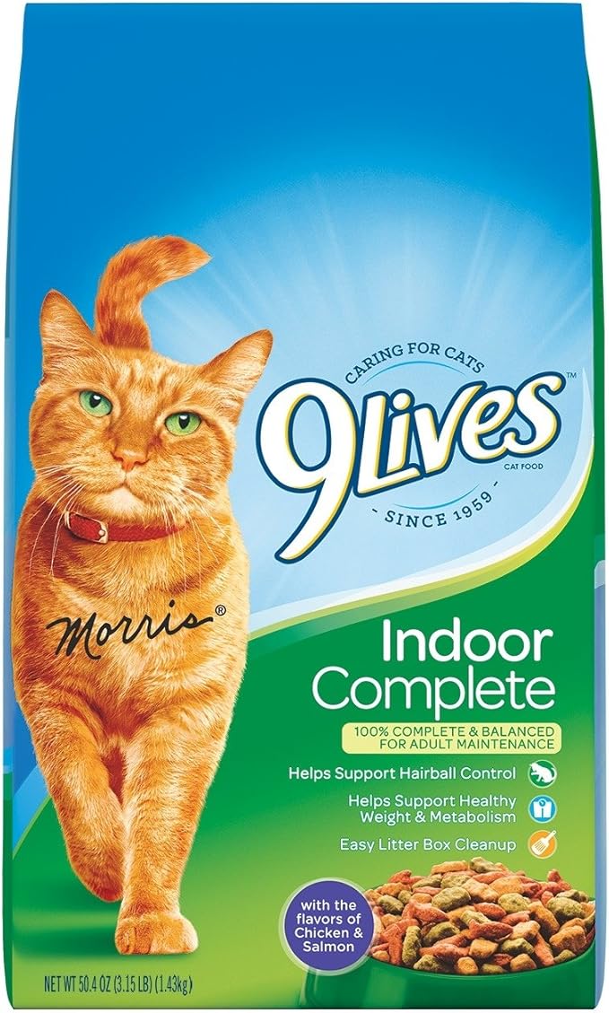 9Lives Indoor Complete Dry Cat Food, 3.15 lb. Bag, 4 Count