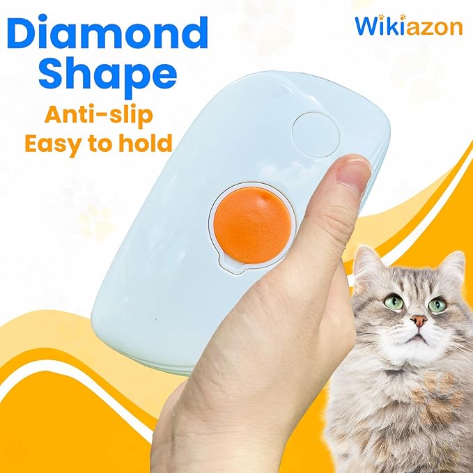 4 In 1 Cat Steam Brush, Anti Static Shedding Spray Comb, Hair Removal, Mist Indoor Steamy Grooming Brush for Dog, Water Spritz Defur Cepillo, Spa Steamer Cloud Para Gatos (Orange Pro)