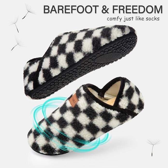 ATHMILE House Slippers for Women Men Indoor Barefoot Slippers Socks Furry Slip on House Shoes Cozy Comfy Slippers for Home Bedroom Travel Yoga