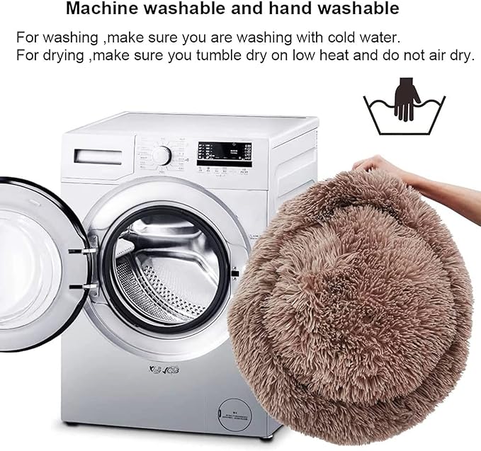 Nisrada Cat Beds for Indoor Cats,20 Inch Dog Bed for Small Melium Large Dogs, Washable-Round Pet Bed for Puppy and Kitten with Slip-Resistant Bottom