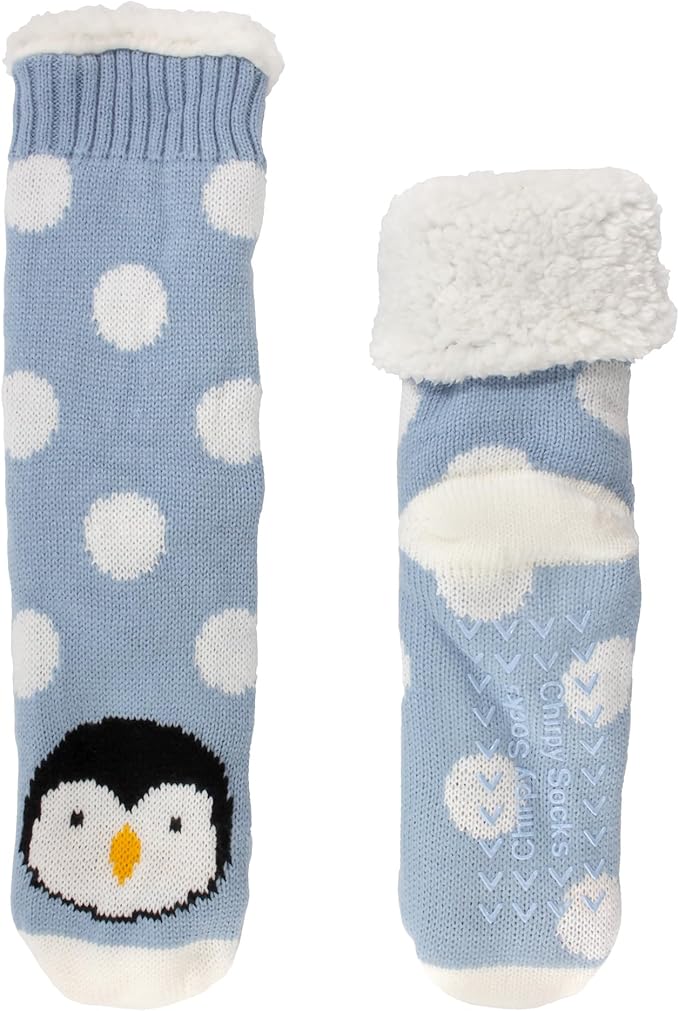 BambooMN Extra Thick Cozy Fuzzy Animal Thermal Cabin Plush Fleece-lined Knitted Crew Socks