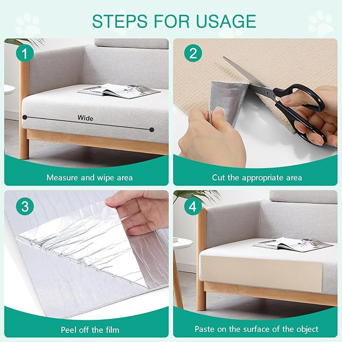 ORIA Cat Scratch Mat, Cat Wall Climbing Carpet, Trimmable Self-Adhesive Cat Scratch Furniture Protector, for Cat Tree, Cat Shelves, Indoor Cats Kitten, 1 Meter, Beige