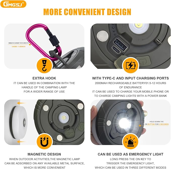 2 Pieces Camping String Lights - Outdoor String Lights with 8 Modes, Type-C Fast Charging, Durable & Waterproof for Camping, Party, and Christmas, with Storage Case (32.8ft-2pcs)