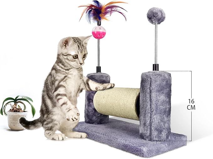 Scratching Post with Kitten Playful Toy, Good for Pets to Practice Their Claws