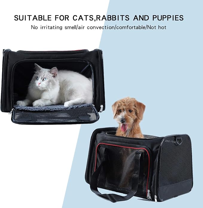 A4Pet Airline Approved Cat Carrier Dog Carriers,Removable Soft-Sided Portable Pet Travel Washable Carrier for Kittens,Puppies,Rabbit,Hamsters