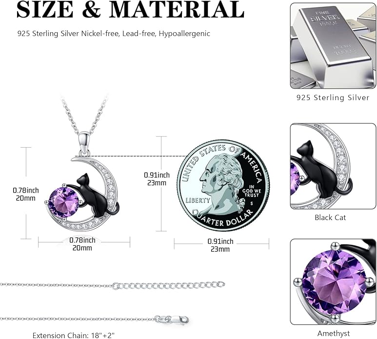 Animal Necklace 925 Sterling Silver Cat/Dog/Fox/Axolotl/Highland Cow Pendant Necklace Cute Animal Jewelry Graduation Gifts for Women