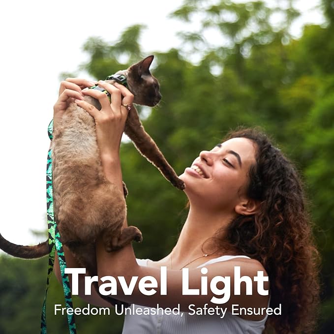 Cat Harness and Leash Set - Escape Proof Vest Harness for Cat, Comfortable Soft Lightweight, Easy Adjustable Cat Collar Harness for Small Medium Large Cats (Cat Whispers)