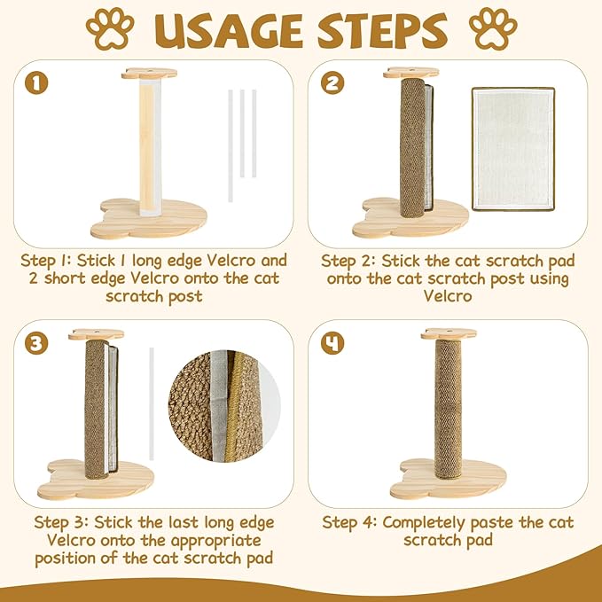 Large Natural Sisal Cat Nail File Scratcher, Sisal Cat Scratch Pad Wrapped Around Cat Scratcher Post or Cat Tower, Sisal Cat Scratching Post Repair Mat for Furniture & Scratch Board (23.6*15.6 Inch)