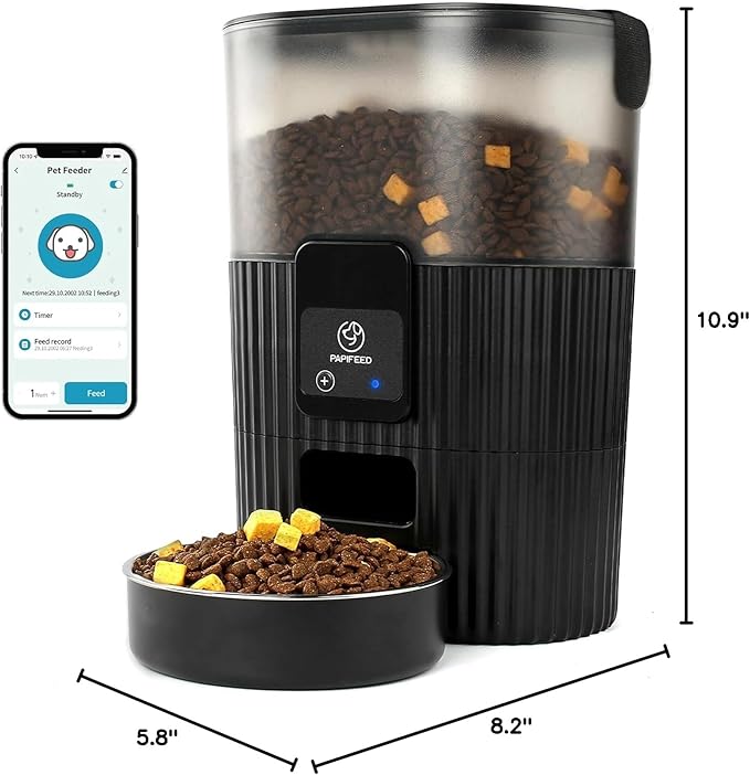 Automatic Cat Feeder, WiFi Pet Feeder for cat/Dog Compatible with Alexa & Echo, 15 Cup Timed Cat Food Dispenser for Remote Feeding, up to 10 Meals Per Day with APP Control