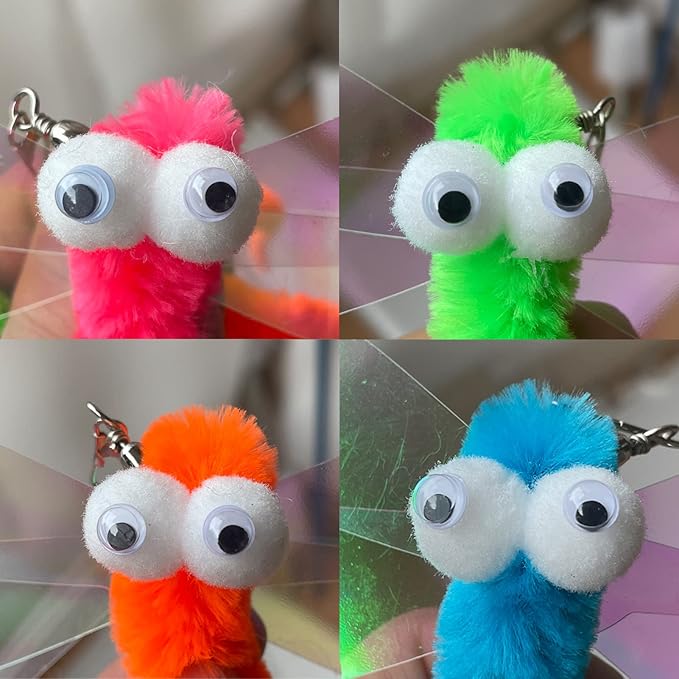 AcceLeah Cat Worm Toy Refills Cat Wand Toys Replacement Worms, Cat Worms Refill, Cat Teaser Toy Worm Refill for Cat Wand (16 Pcs Mixed Set)