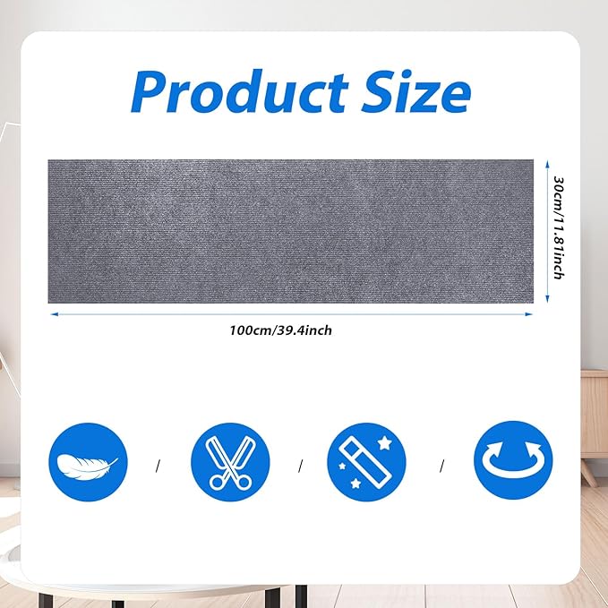 Climbing Cat Scratcher Mat, DIY Climbing Cat Scratcher Cat Scratching Post Wall Cat Scratcher Self Adhesive Scratch Pad for Tree Cat Shelf Steps Couch Furniture DIY Protector