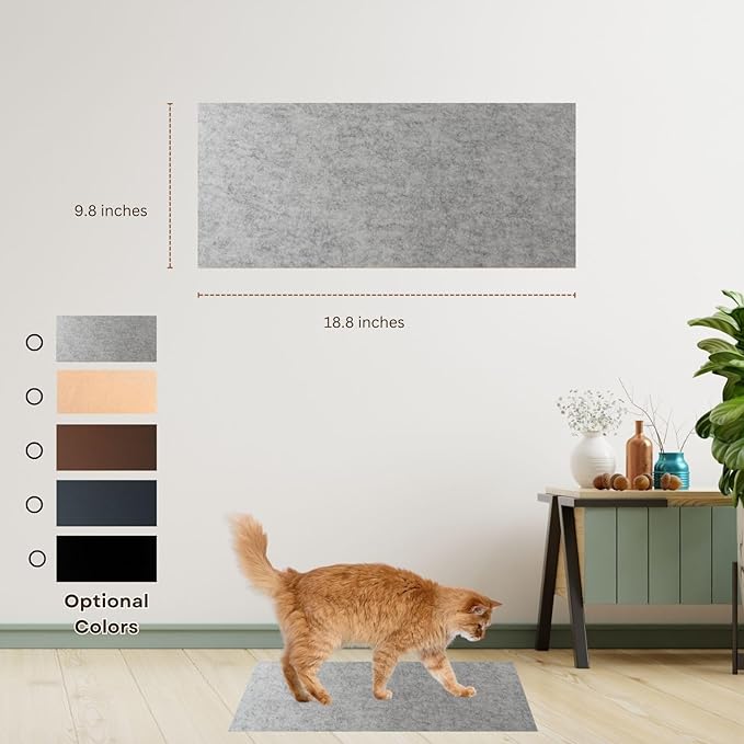 Cat Scratch Mat (Grey, 5-Pack, 9.8''*18.8''), Furniture Protector from Cats Scratching, Strong Self-Adhesive Backing for Easy and Sturdy Application, Versatile for Cat Trees, Posts, and Beds