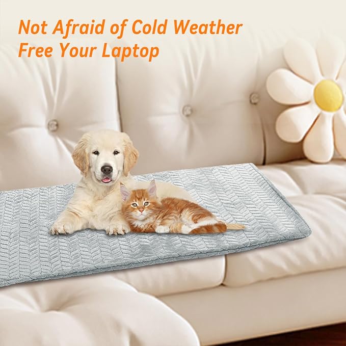 Heeyoo Pet Heating Pad, Adjustable Temperature Dog Cat Heating Pad with Timer, Waterproof Heated Dog Bed with Chew Resistant Cord, Auto Power-Off Indoor Pet Heated Mat for Dogs and Cats