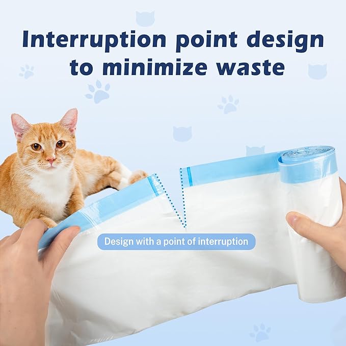 120 Count Cat Litter Box Liners Bag Large, Jumbo Drawstring Extra Durable Pet Cat Pan Liners Extra-Thick Kitty Leakproof Design Cat Litter Bags for Automatic Cat Litter Box and Litter Robot