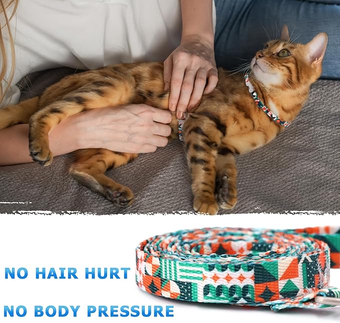 Supet Cat Harness and Leash Escape Proof, Adjustable Cat Leash and Harness Set for Walking, Lightweight Cat Harness for Large Small Kittens