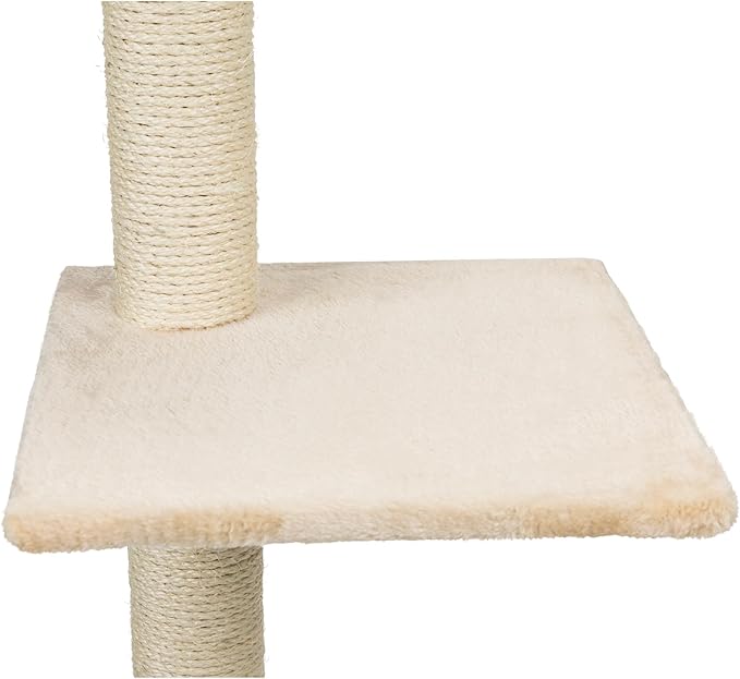 TRIXIE Badalona 43" Cat Tree, 3-Level Sisal Cat Scratcher, Plush Covered Cat Condo with, Removable Cushions, Cat Bed