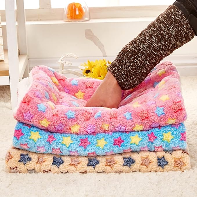 XZJMY 3Pcs Small Animal Bed Mat, Warm Bed Mat,Soft Plush Pad Mat,Small Animal Winter Sleep Bedding Mat for Small Medium Dog Cats