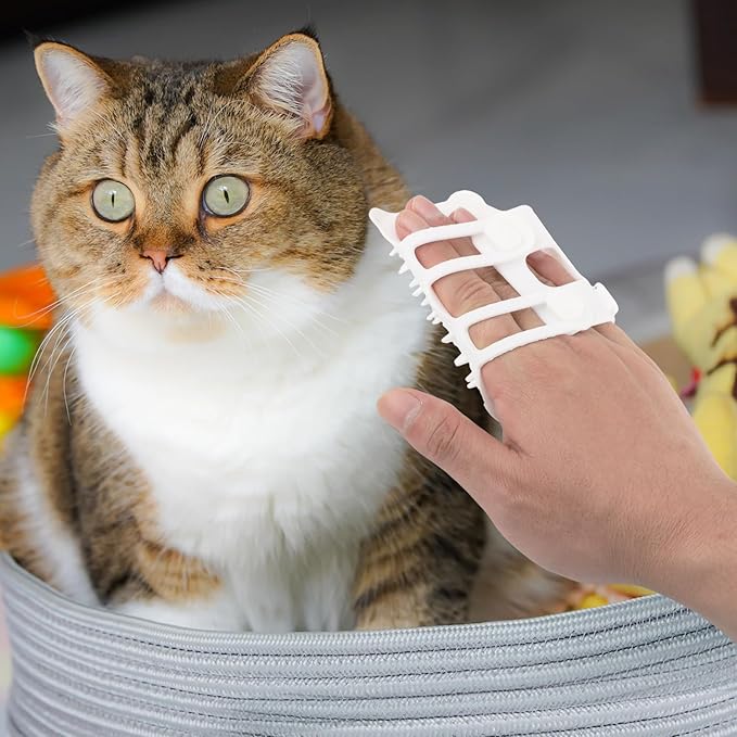 2pcs Self Cleaning Cat Brush, 2-in-1 Tickling Comb Pet Brush Pet Tickling Artifact Cat Grooming Shedding Brush Cat Corner Scartcher for Short/Long Hair Cats Dogs (White)