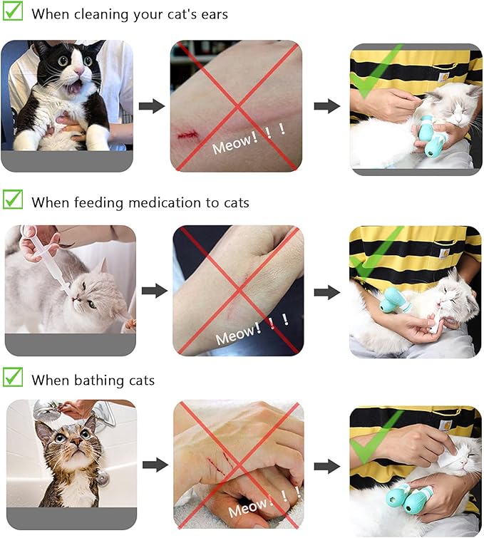 Adjustable Silicone Cat Scratch Proof Boots for Bathing and Grooming
