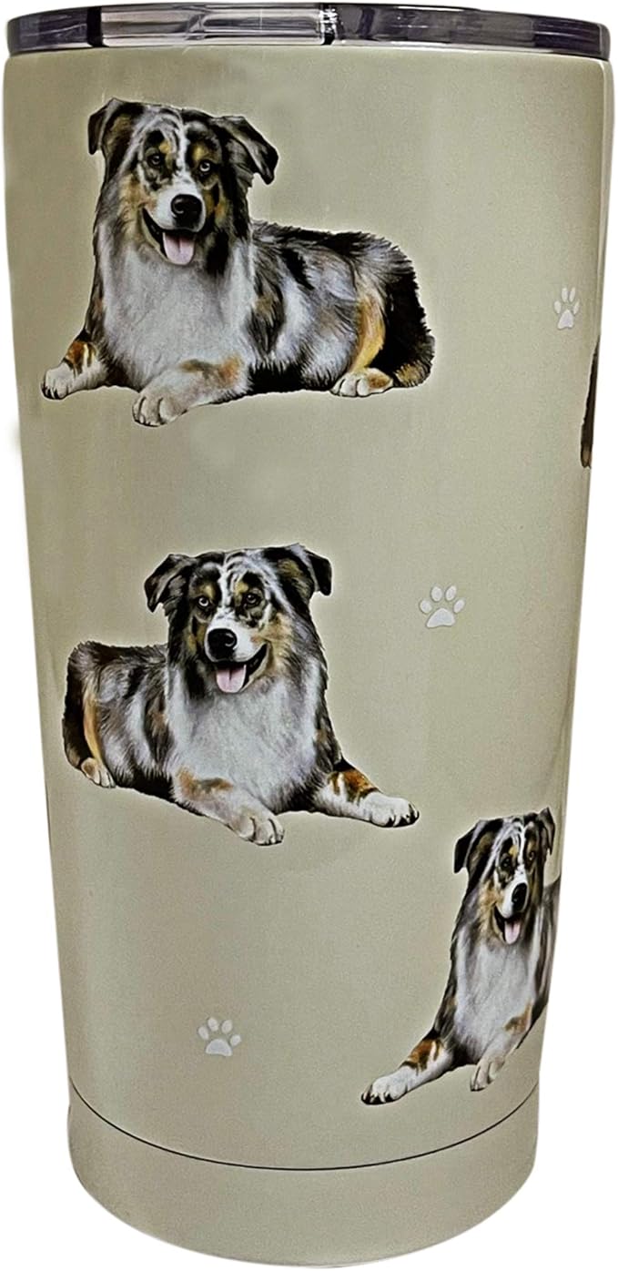 Australian Shepherd Tumbler SERENGETI 16 Oz. Stainless Steel, Vacuum Insulated Tumbler with Spill Proof Lid