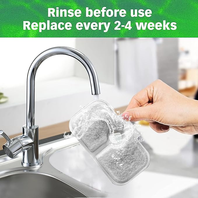 12-Pack Replacement Filters for Petlibro Dockstream Cat Water Fountain PLWF005 PLWF115 PLWF105, Ultra Quiet Pet Water Fountain