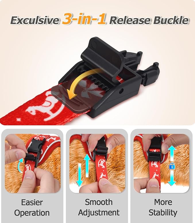 Halypet Cat Harness and Leash Set [MAX Safety 4th-Gen Upgrade] Escape Proof Adjustable Cat Leash Comfortable Soft Vest Easy to Wear Kitten Harness with Reflective Strip for Cats Walking, M Ruby Red