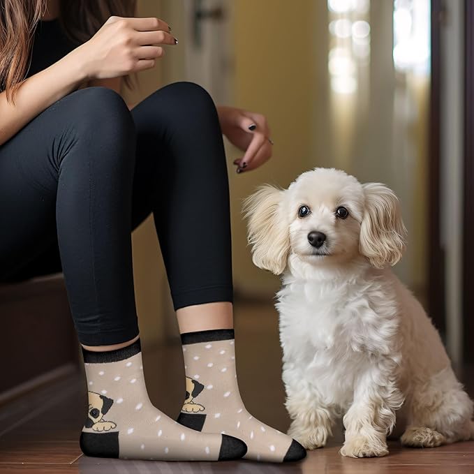 AGRIMONY Women's Cat Socks Cute Animal Socks Dog Valentines Easter Fun Gifts for Women