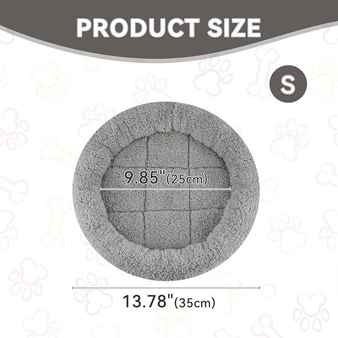 PETLESO Cat Bed for Indoor Cats, Round Cat Bed for Curl Sleep Basic Pet Mat Wahable Bed for Small Puppy Cats Rabbit, Small