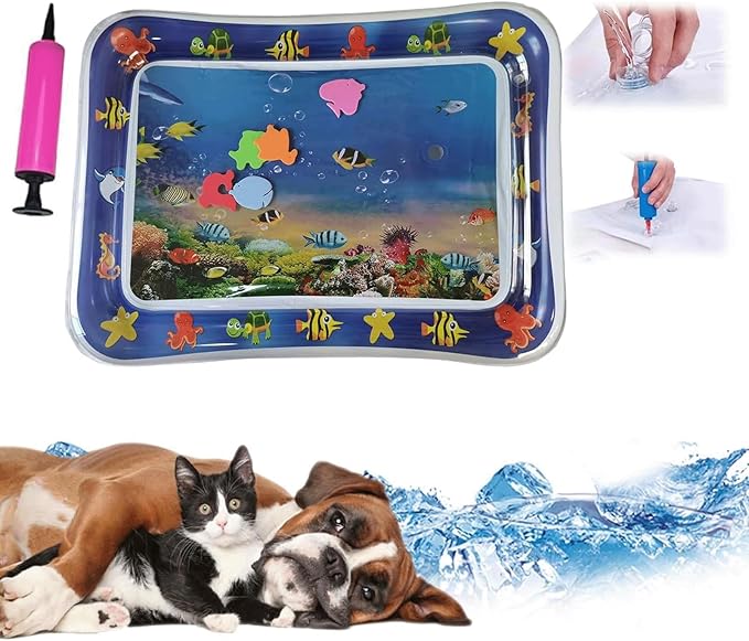 Cat Water Mat, Water Sensory Play Mat for Cats, Thickened Water Cat Mat, Pet Interactive Toys for Cats Dogs Indoor