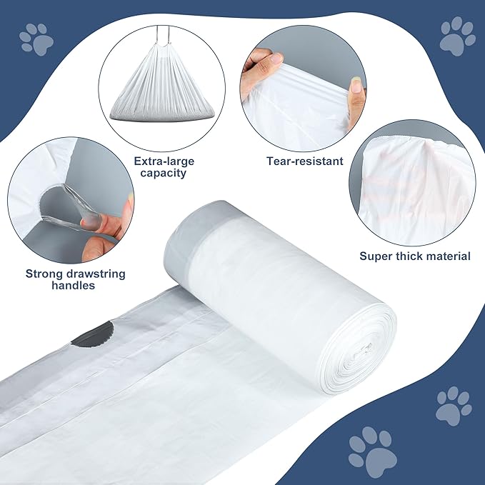 80 Pack Self-Cleaning Cat Litter Box Liners Replacement Cat Litter Waste Bags Drawstring Litter Bags for Automatic Self-Cleaning Cat Litter Box