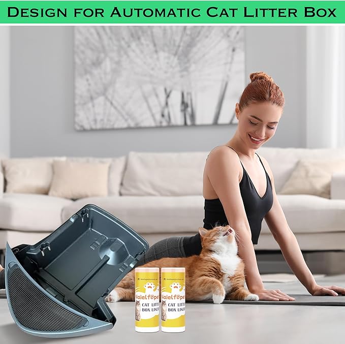 40 Count 26" x 16" Cat Litter Box Liners and Replaced Trash Bags Compatible with Litter Box Robot 4 and 3, Thick Heavy Duty Drawstring Replacement Waste Drawer Liners Bags 10-12 Gallons of Capacity