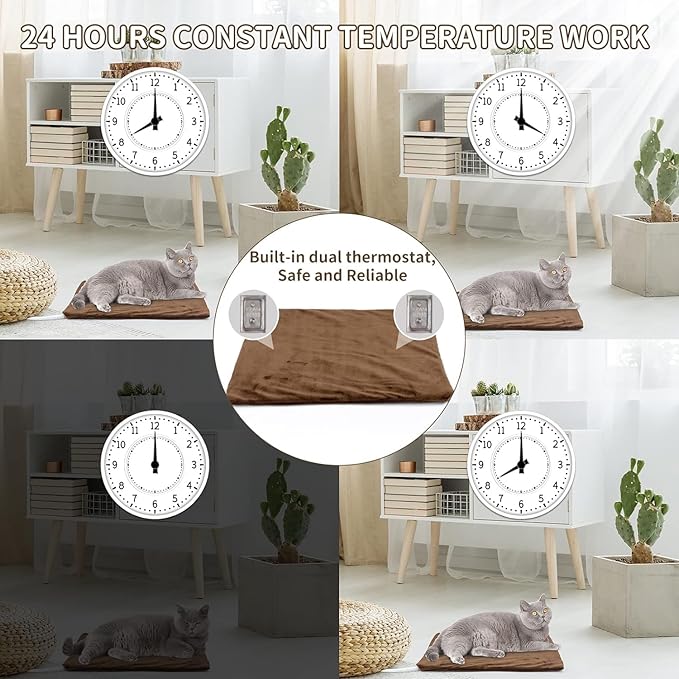 NAMOTEK Pet Heating Pad, Safe Electric Heating Pad for Dogs and Cats Indoor Warming Pad with Auto Constant Temperature 15.7" x 12"